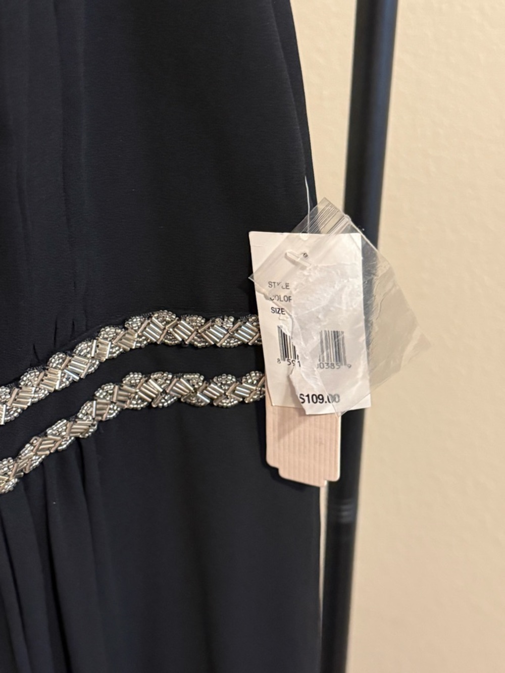 Gianni Bini Black Beaded Halter Maxi Dress - Picture 4 of 8